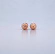 18K Rose Gold Diamond Cut Ball Stud Earrings / 0.55gr / 4mm