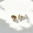 18K YG Fashion Stud Earrings / 1.91gr / 0.5in /