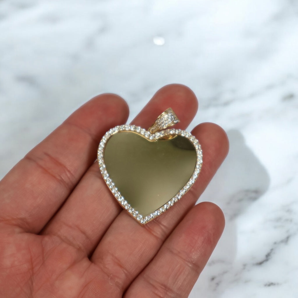 10K YG Memorial Heart Pendant / 7gr / 2in