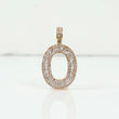 10K YG Diamond Baguette Letter O Pendant / 2.95gr / 0.8in / D-0.69Ct