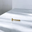 18K Yellow Gold Cross Stitches Ring With Zircons / 2.4gr / Size 6.5
