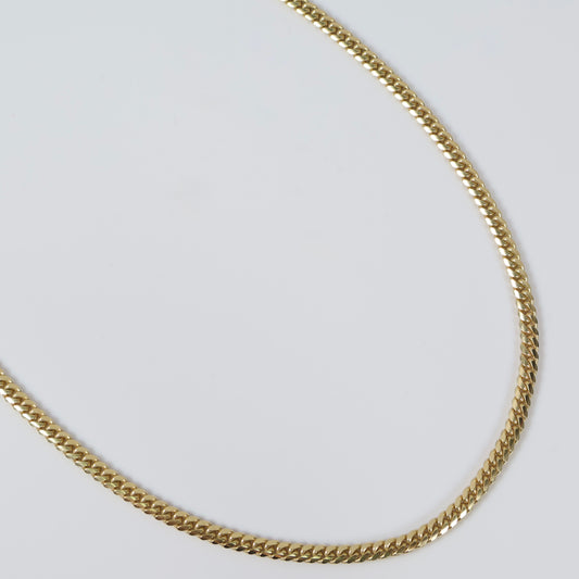 10K YG Micro Cuban Chain / 28.3gr / 4mm / 24in /