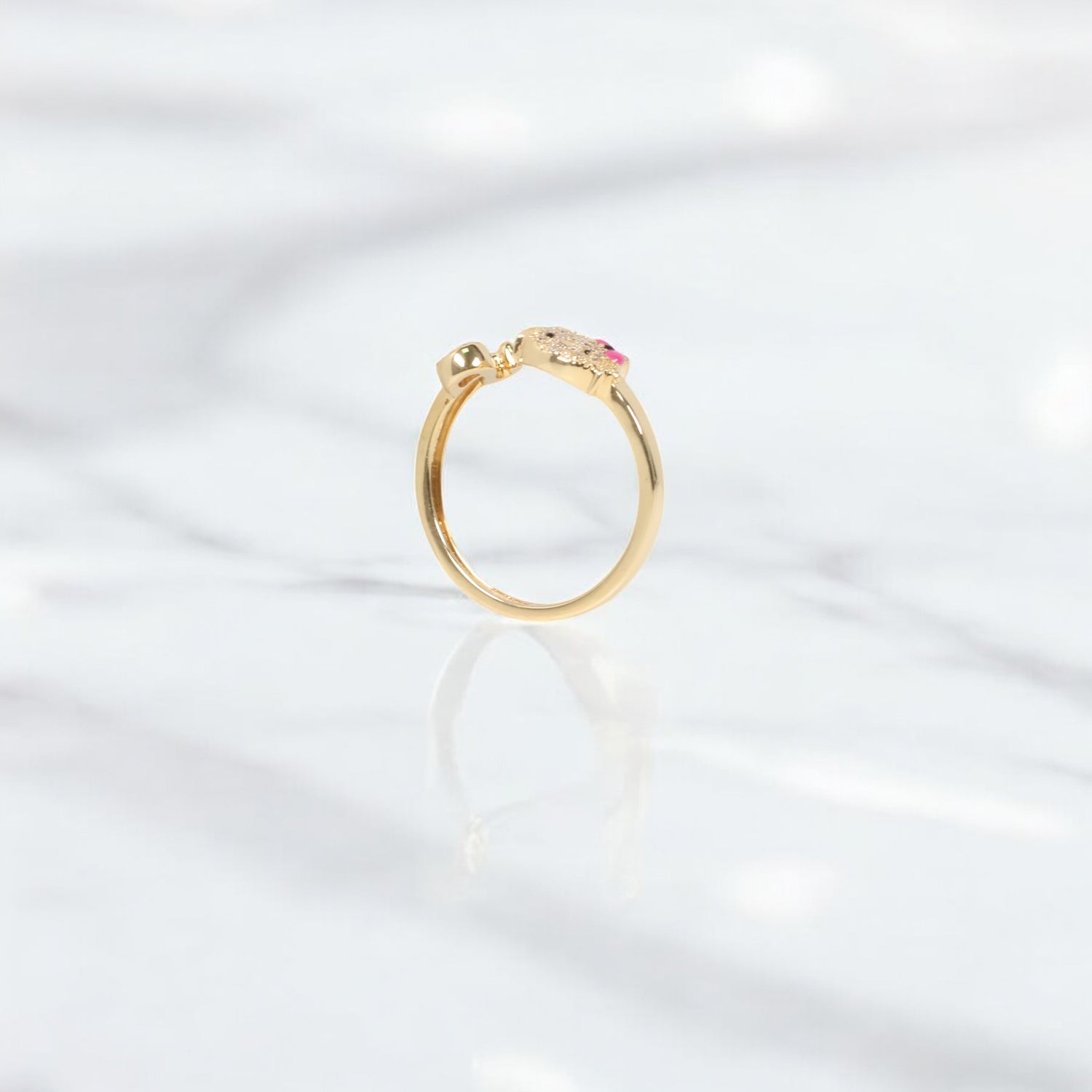10K YG  Diamond HK - Letter S Rings / 2.13gr / Sz 7 / 0.12Wt Dia