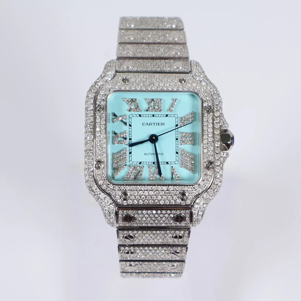 Cartier Santos Bustdown Tiffany Face Watch / 36mm