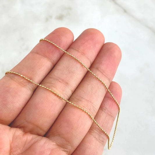 18K Yellow Gold Military Balls Chain / 4.3gr / 1.5mm / 17in