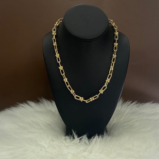 14K YG Fany Chain / 18.5 gr / 8.3mm / 17in /