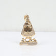 14K YG The Virgin Of Charity Of Copper Pendant / 7.26gr / 1.7in / White Zircons