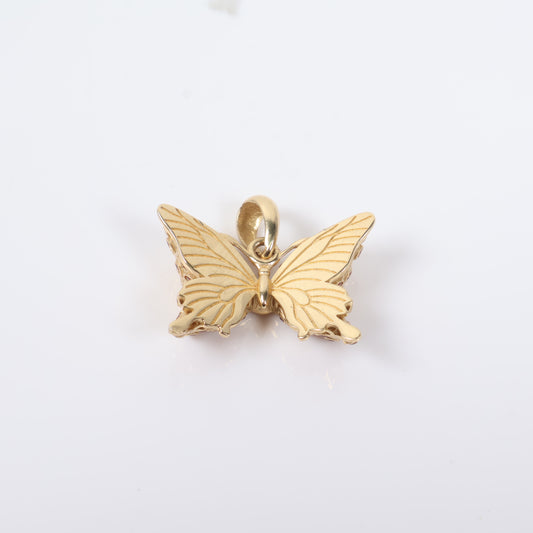 14K YG Butterfly Pendant / 4.5gr / 0.7in /