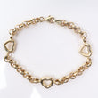 14K YG Roll-On With Hearts Bracelet / 5.5gr / 5.6mm / 7.5in /