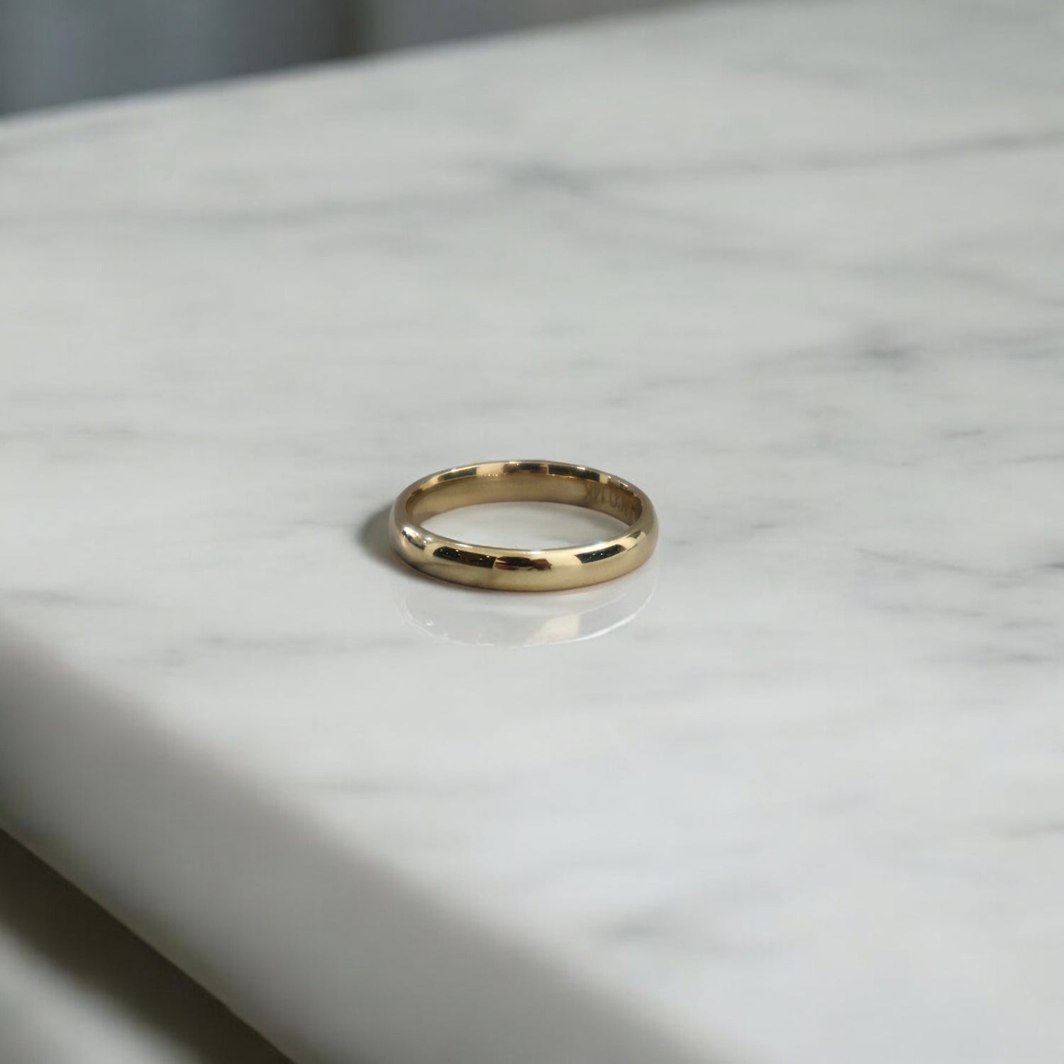 14K YG Luxury Engagement Ring / 2gr / 3mm / Sz 12