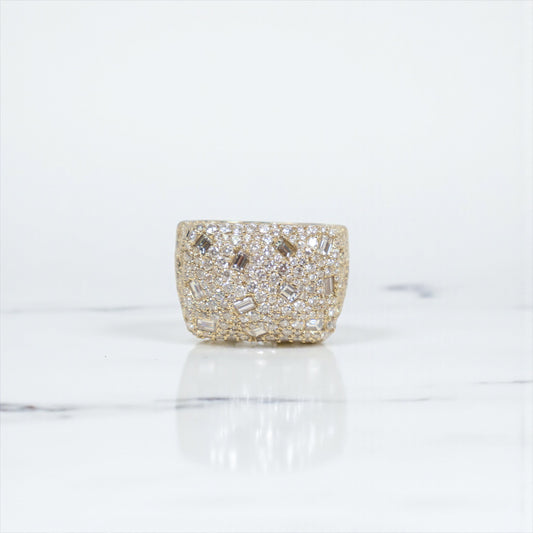 10K YG Diamond Baguette Luxury Rings / 16.2gr / Sz 10 / D-6.50Ct