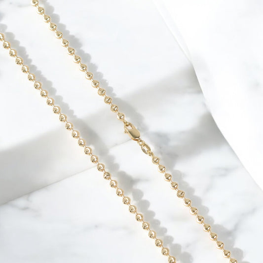 14K Yellow Gold Military Balls Chain / 17gr / 3mm / 26in