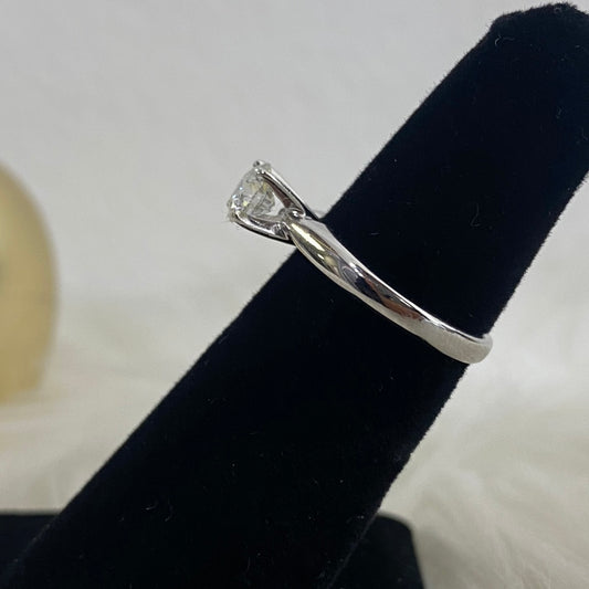 14K White Gold Diamond Fashion Engagement Ring 0.50Ct Dia / 3gr / Size 4.5