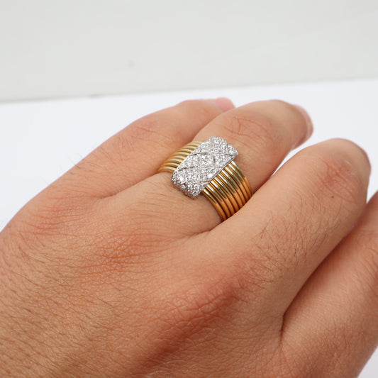 14K YG Diamond Fashion Rings / 10.6gr / Sz 7.5 / D-0.50Ct