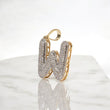 10K YG Diamond Letter W Pendant / 3.1gr / 1.1in / 0.64Wt Dia