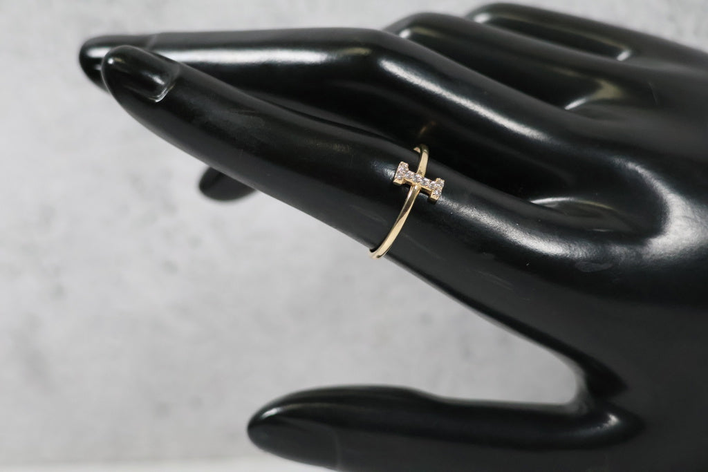 14K YG Letter I Ring / 1.16gr / Sz 7.5
