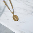 14K YG Miraculous Medal - Diamond Cut Chain Set Jewelry / 9gr / 3.5mm / 16in /
