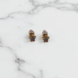 10K Yellow Gold Diamond Star Stud Earrings 0.12Ct / 1gr