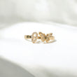 10K YG Diamond Butterfly - Letter O Rings / 2.21gr / Sz 6 1/4 / 0.08Wt Dia
