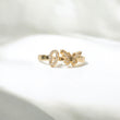 10K YG Diamond Butterfly - Letter O Rings / 2.2gr / Sz 7 / 0.08Wt Dia