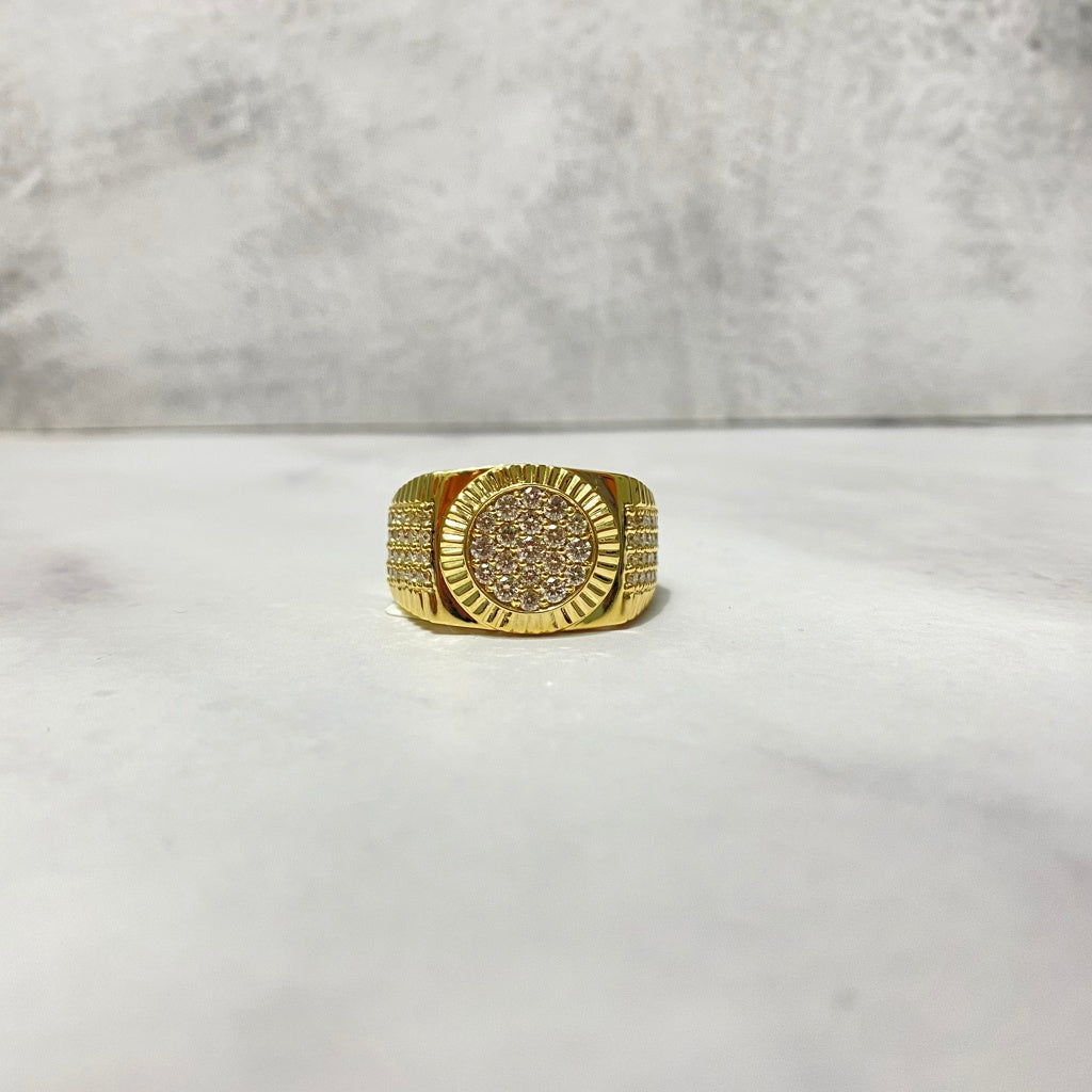 14K Yellow Gold Diamond Rx Type Ring 1.46Ct Dia / 10.72gr / Size 10