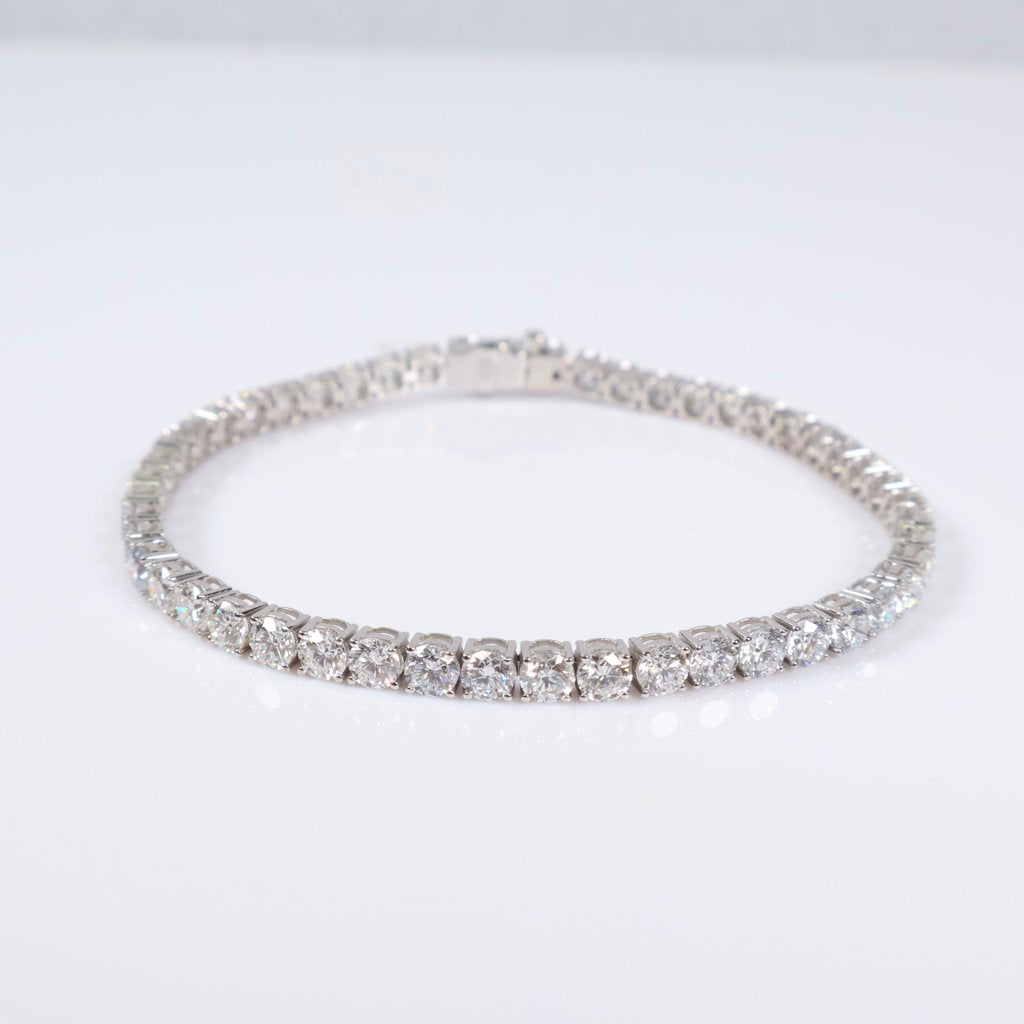 14K WG Lab Diamond Tennis Bracelet / 8gr / 3.4mm / 7in / 8.50Ct Lab / VS /F