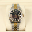 Rolex DateJust Dia Dial Roman Numbers Black Face Ref 16013 Watch / 36mm /