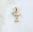18K Yellow Gold Letter T With Crown Pendant With Zircons / 1.27gr / 1in