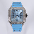 Cartier Santos Ice Blue - Bustdown Watch / XL /