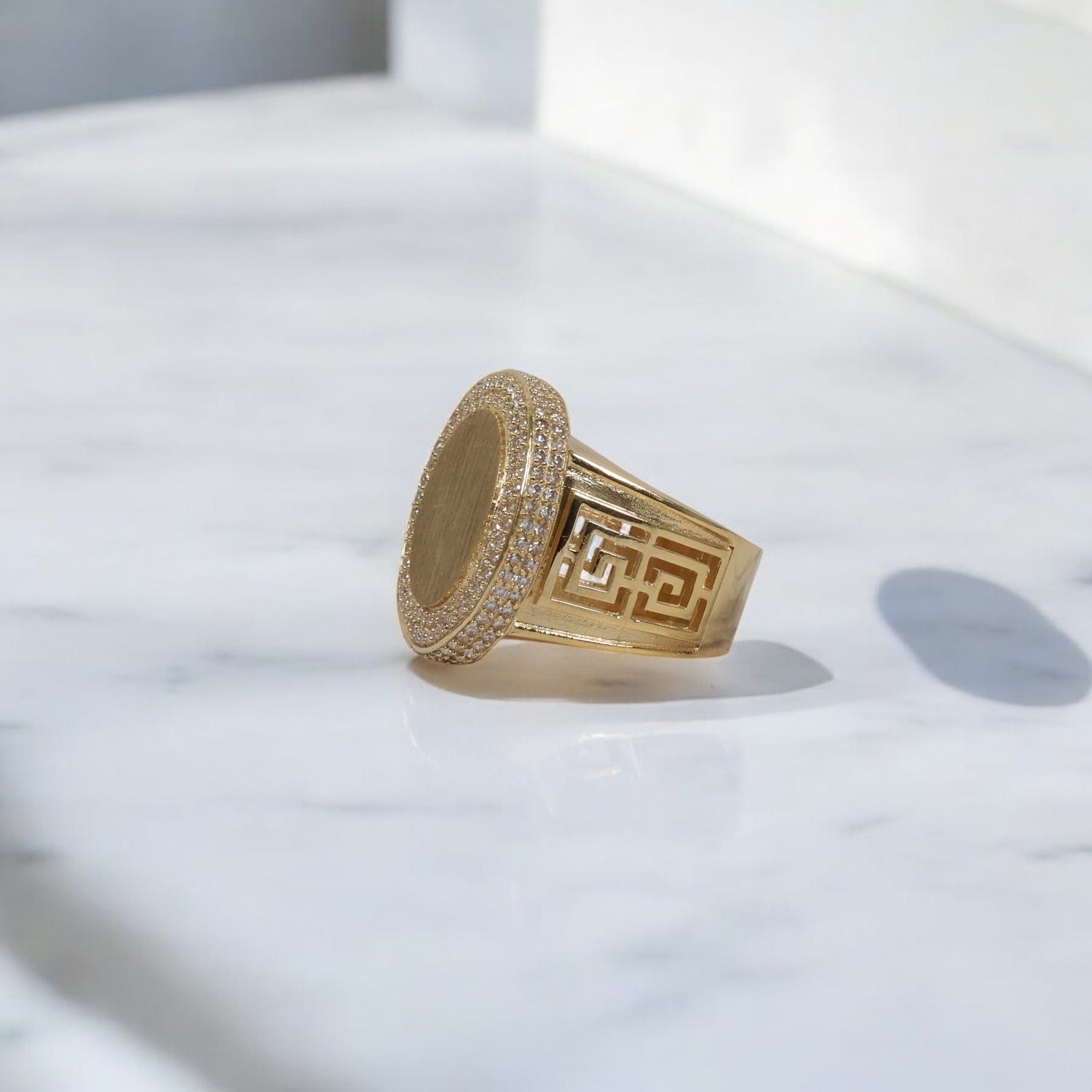 14K YG Luxury Memorial Rings / 15.8gr / Sz 13.5 /