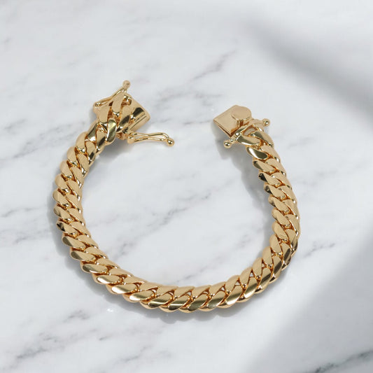14KYG Cuban Links Bracelet / 70.61gr / 10mm / 8in /