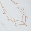 14K RG Diamond Double With Teardrop Pendants Chain / 5.75gr / 1.2mm / 18in-20in / D-0.90Ct