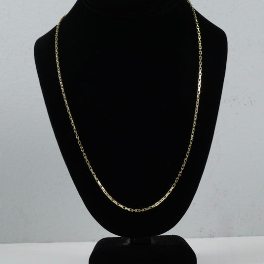 14K YG Square Link Chain / 9.4gr / 2mm / 22in /