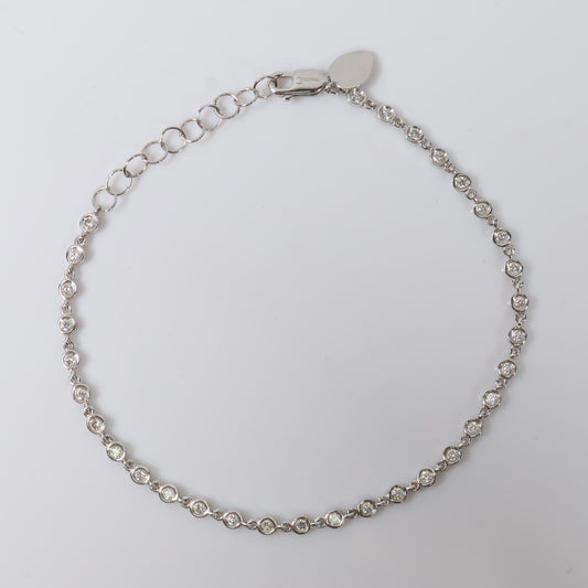 14K White Gold Diamond Fashion Bracelet  / 2.6gr / 2.5mm / 7in