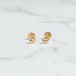 18K YG Little Modern Designer Link  Stud Earrings / 0.43gr / 5mm /