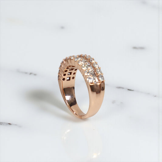 14K RG Diamond Luxury Rings / 8.77gr / Sz 10 / D-3.40Ct