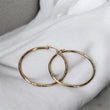 10K YG Luxury Hoop Earrings / 4.5gr / 2.5in