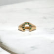 18K YG Horseshoe Rings / 4.5gr / Sz 8  / Emerald