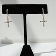 14K YG Diamond Cross Hoop Earrings / 2.36gr /  / D-0.4Ct