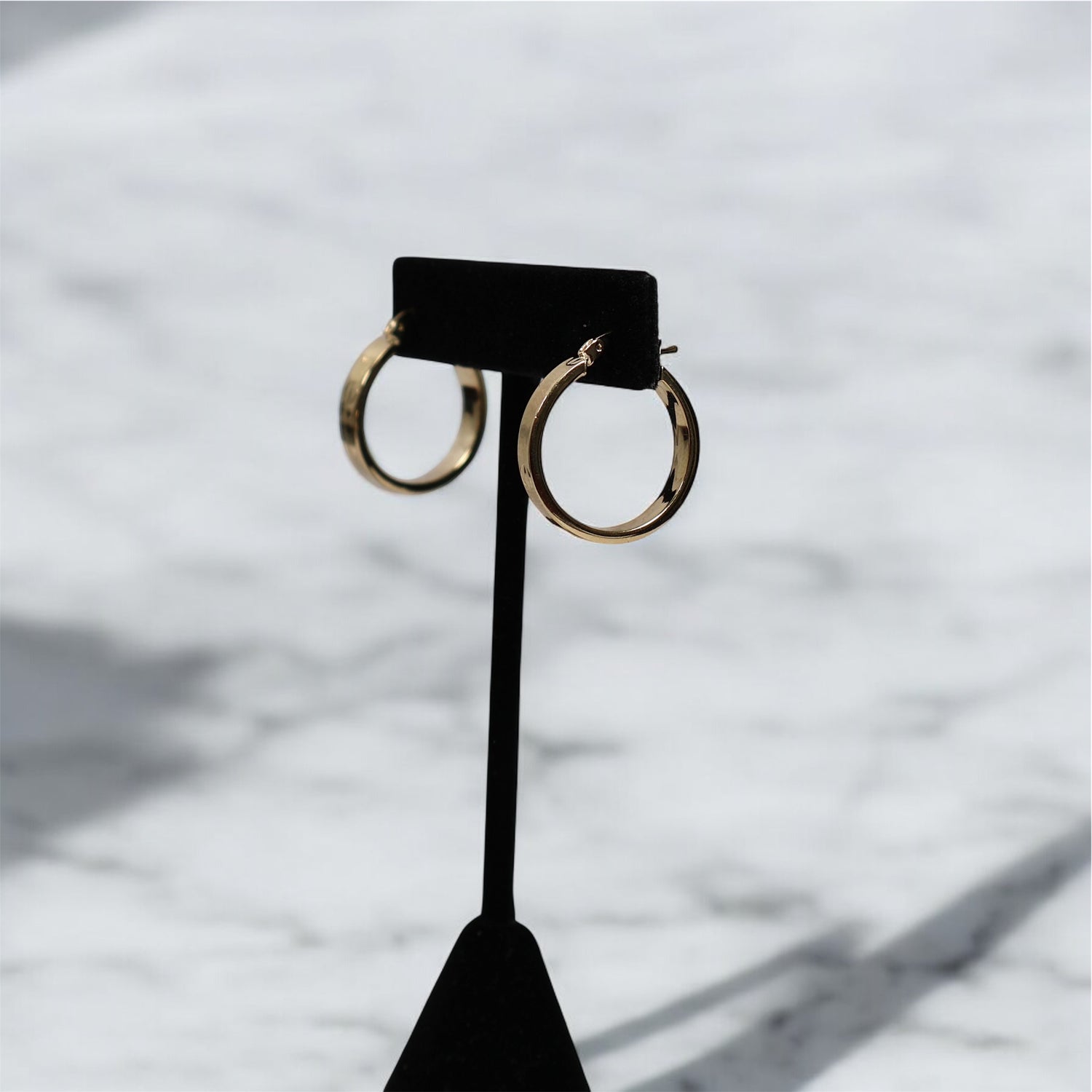 14K YG Tier Hoop Earrings / 2.58gr / 0.9in