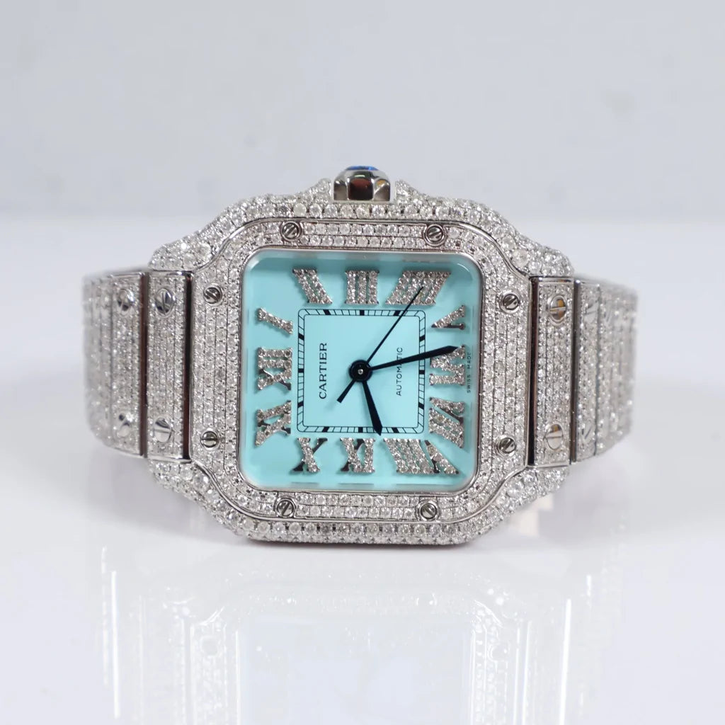 Cartier Santos Bustdown Tiffany Face Watch / 36mm