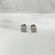 10K White Gold Diamond Round Fashion Stud Earrings 0.19Ct Dia / 1.16gr / 6mm