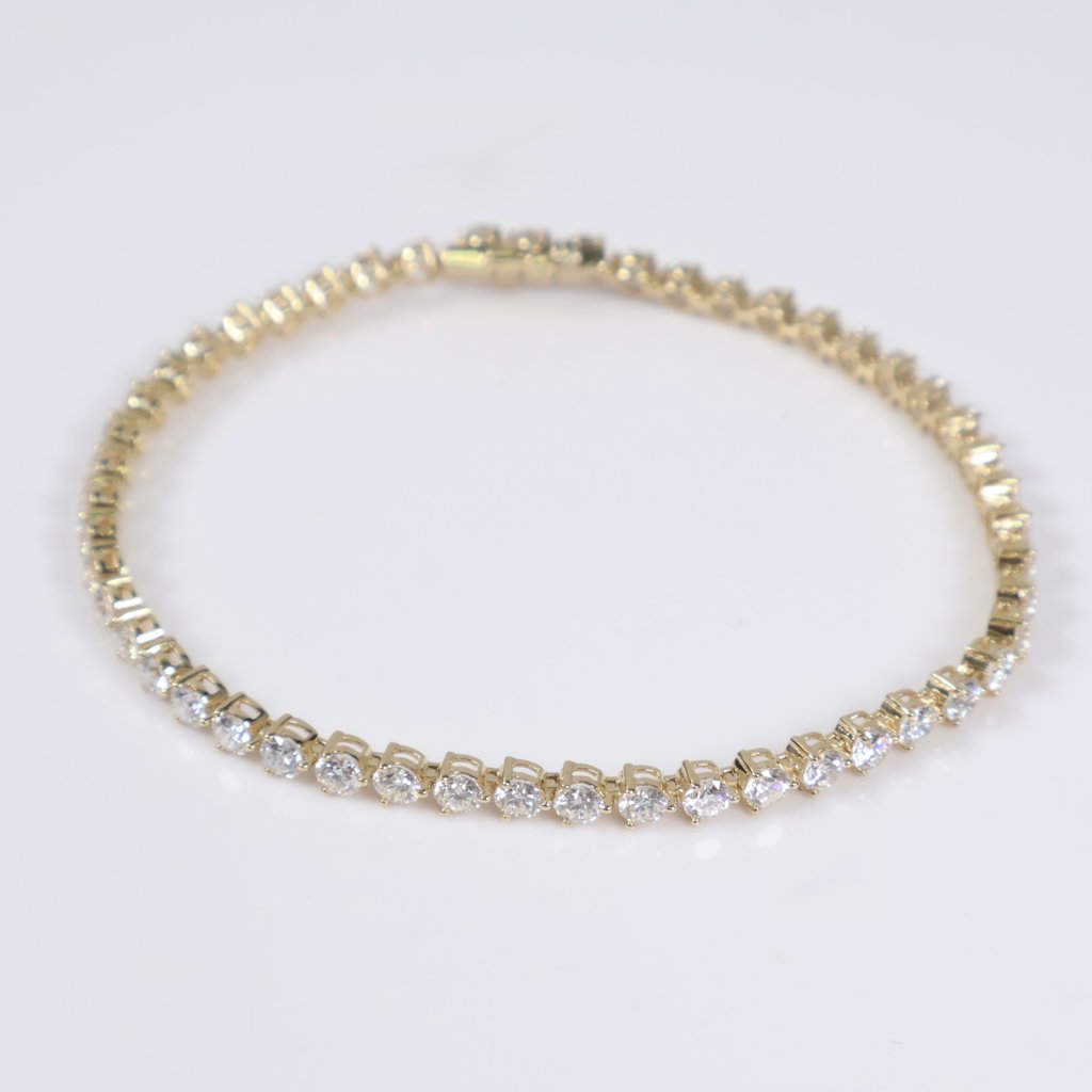 14K YG Lab Diamond Tennis Bracelet / 6.4gr / 3.5mm / 7in / 5.74Ct Lab / VS / F