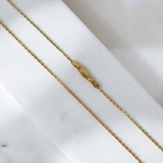 14K 2 Tone Cross Set Jewelry / 4.68gr / 1.4mm / 18in /