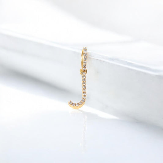 10K YG Diamond Letter J Pendant / 1.37gr / 1.1in / Wt Dia