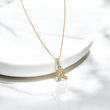 18K Yellow Gold Letter R Italics-Chain Box Link Jewelry Set With Zircons / 1.9gr / 0.6mm / 15.5in