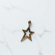 18K Yellow Gold Star Pendant With Colored Zircons / 2.59gr / 1.5in