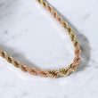 14K 2 Tone Rope Chain / 36.35gr / 6.5mm / 19in /