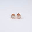 14K RG Lab Diamond Emerald Cut Stud Earrings / 2.45gr / 9mm / 2.50Ct / VS / F