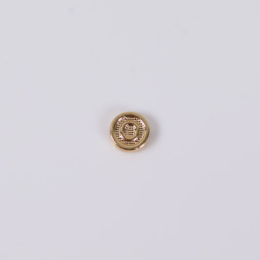 18K YG Letter O Textured Circle Ironwork / 0.2gr / 7mm /